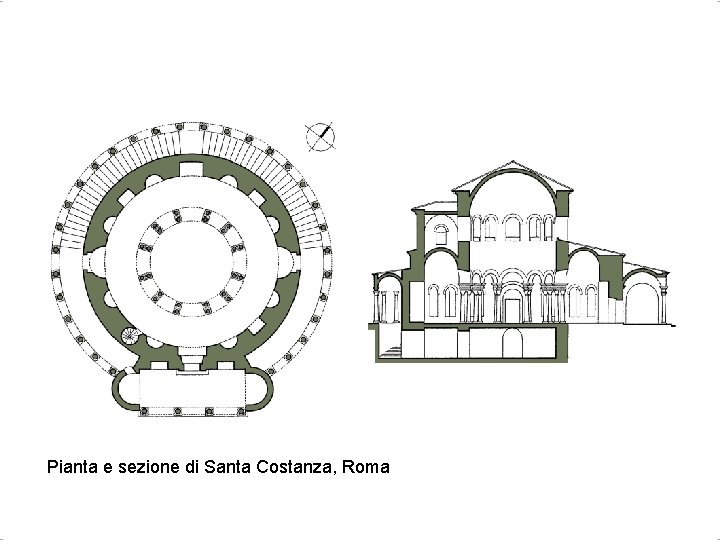 Pianta e sezione di Santa Costanza, Roma 