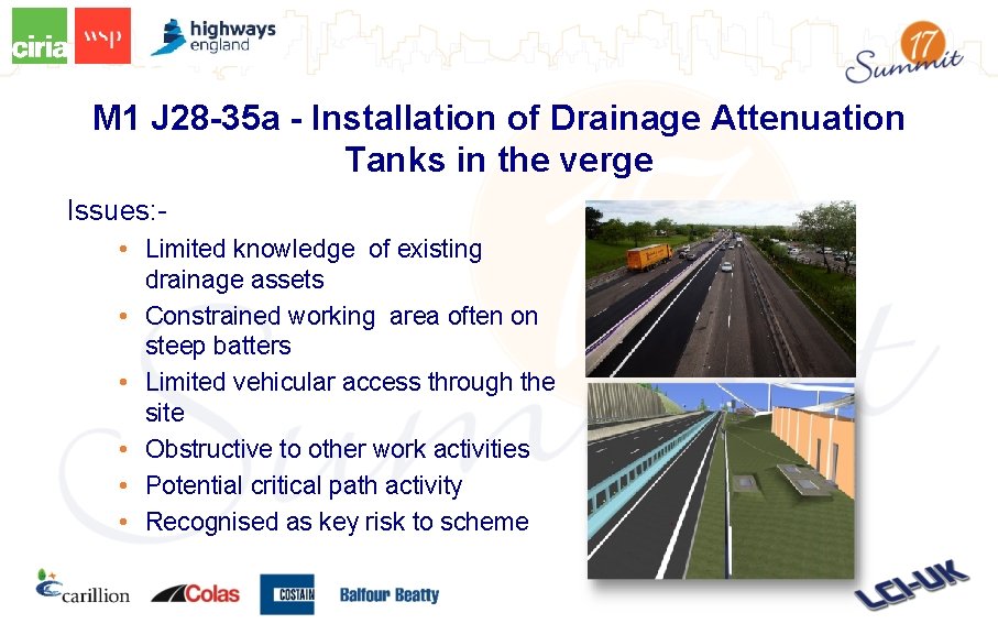 M 1 J 28 -35 a - Installation of Drainage Attenuation Tanks in the