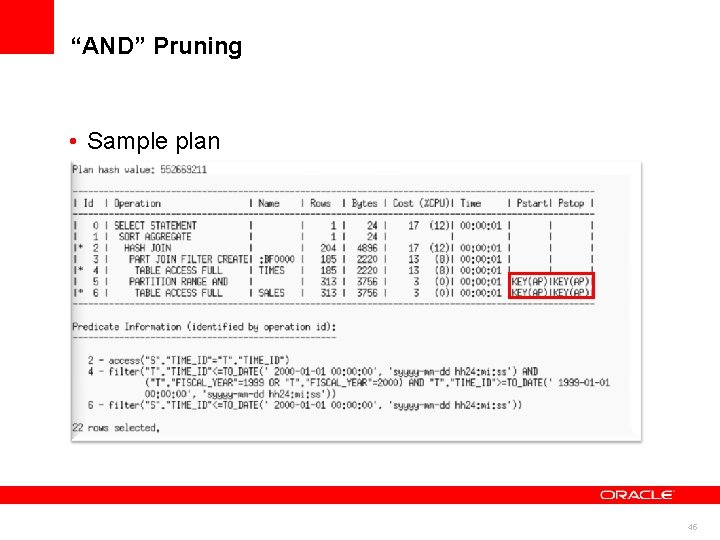 “AND” Pruning • Sample plan 45 “AND” Pruning • Sample plan 45