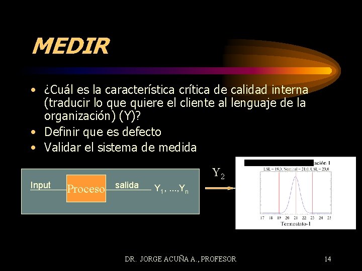 MEDIR • ¿Cuál es la característica crítica de calidad interna (traducir lo que quiere