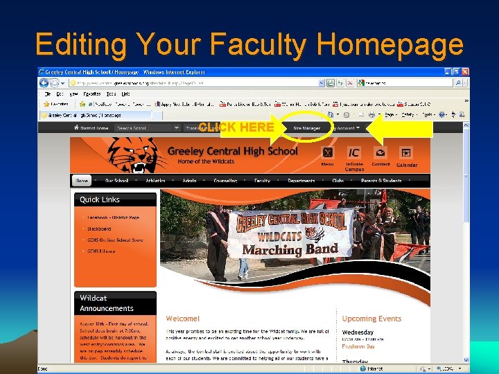 Editing Your Faculty Homepage CLICK HERE 