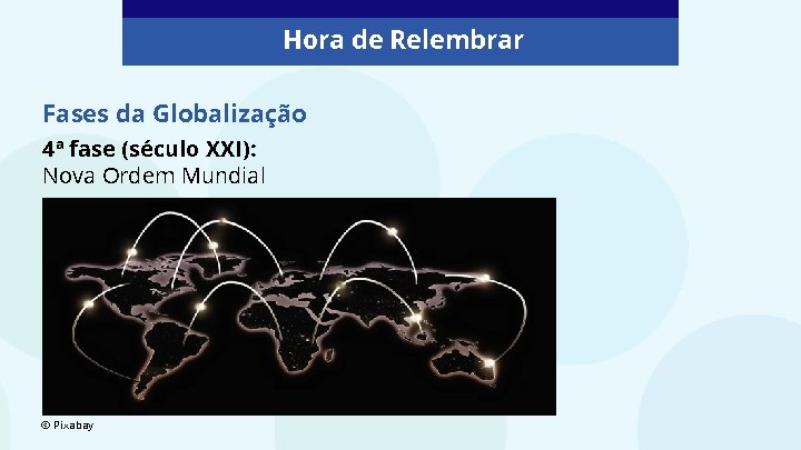 Hora de Relembrar Fases da Globalização 4ª fase (século XXI): Nova Ordem Mundial ©
