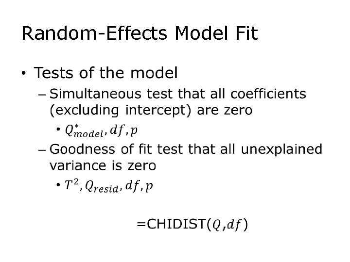 Random-Effects Model Fit • 