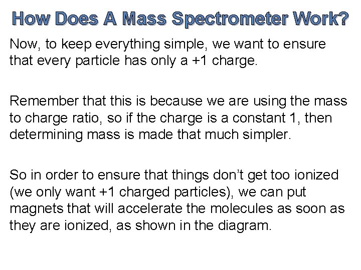 How Does A Mass Spectrometer Work? Now, to keep everything simple, we want to