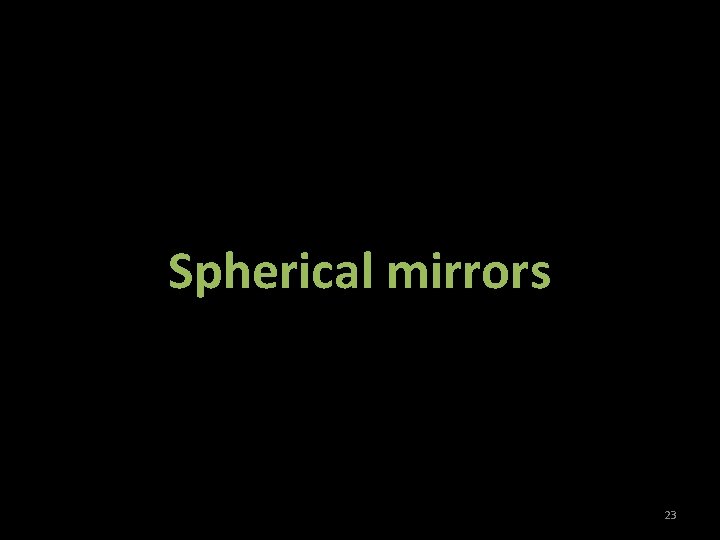 Spherical mirrors 23 