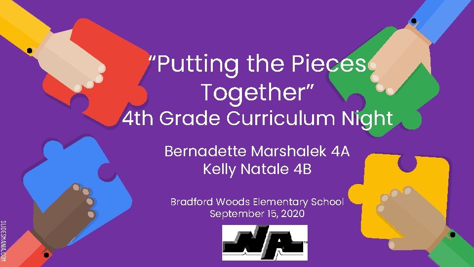 “Putting the Pieces Together” 4 th Grade Curriculum Night Bernadette Marshalek 4 A Kelly