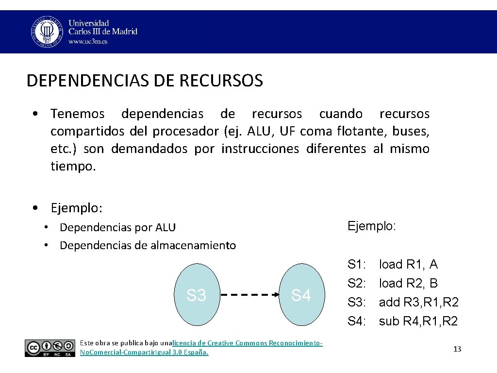 DEPENDENCIAS DE RECURSOS • Tenemos dependencias de recursos cuando recursos compartidos del procesador (ej. DEPENDENCIAS DE RECURSOS • Tenemos dependencias de recursos cuando recursos compartidos del procesador (ej.