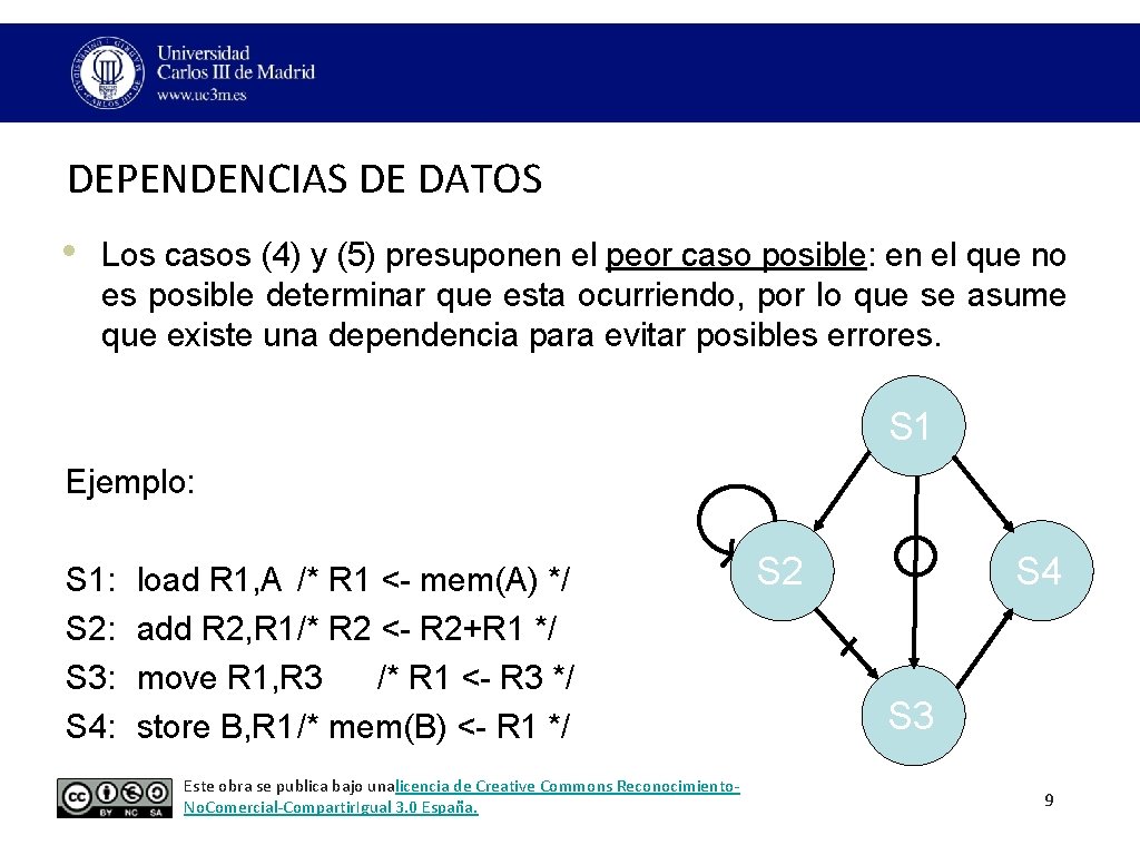 DEPENDENCIAS DE DATOS • Los casos (4) y (5) presuponen el peor caso posible: DEPENDENCIAS DE DATOS • Los casos (4) y (5) presuponen el peor caso posible: