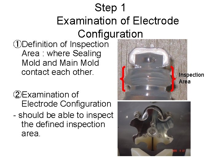 Step 1 　　Examination of Electrode Configuration ①Definition of Inspection Area : where Sealing Mold