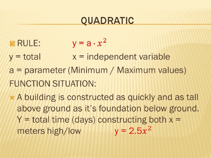 QUADRATIC � 