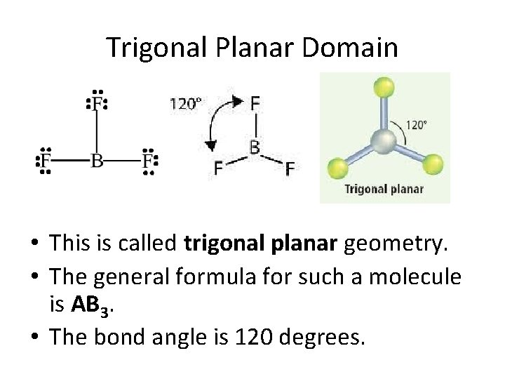 Trigonal Planar Domain • This is called trigonal planar geometry. • The general formula