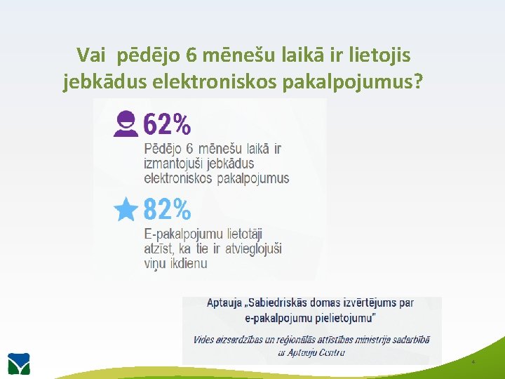 Vai pēdējo 6 mēnešu laikā ir lietojis jebkādus elektroniskos pakalpojumus? 4 