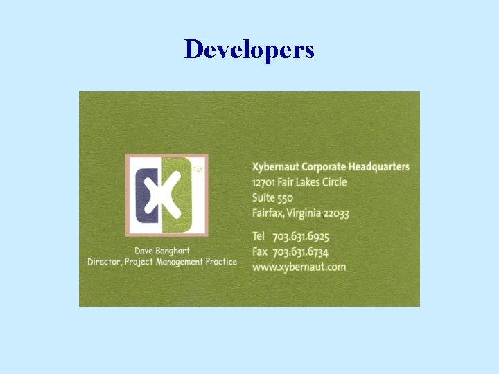 Developers 