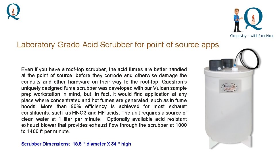 Chemistry – with Precision Laboratory Grade Acid Scrubber for point of source apps Even