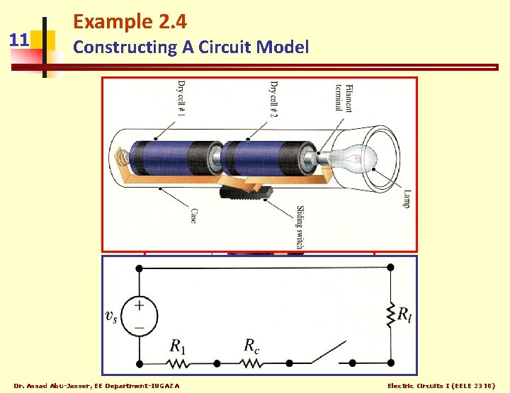 11 Example 2. 4 Constructing A Circuit Model Dr. Assad Abu-Jasser, EE Department-IUGAZA Electric