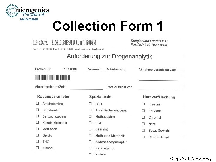 The Value of Innovation Collection Form 1 © by DOA_Consulting 