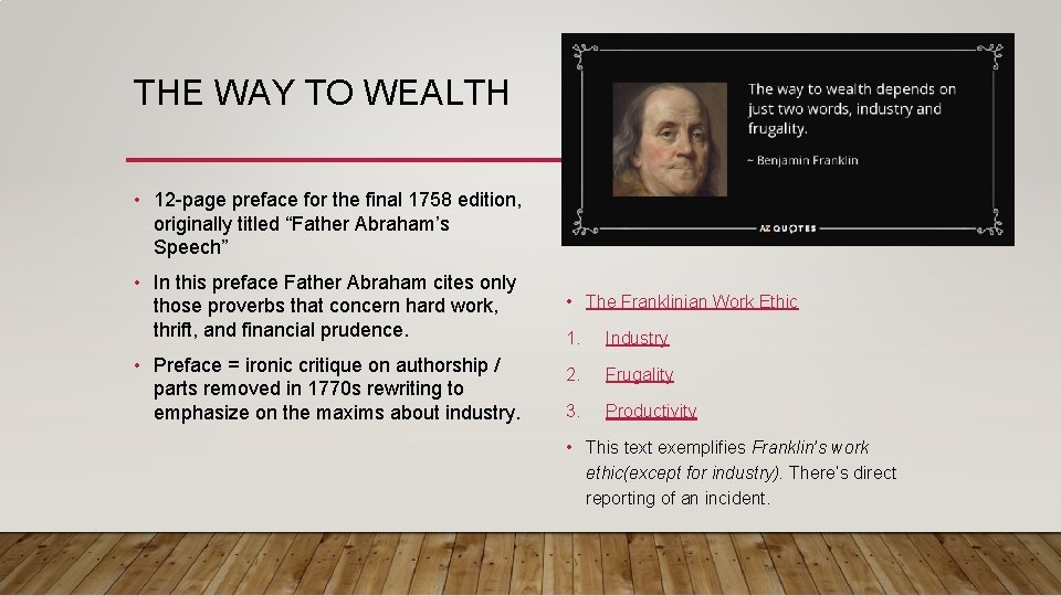 THE WAY TO WEALTH • 12 -page preface for the final 1758 edition, originally THE WAY TO WEALTH • 12 -page preface for the final 1758 edition, originally
