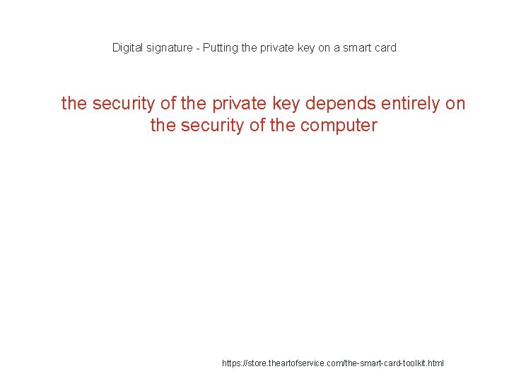 Digital signature - Putting the private key on a smart card 1 the security
