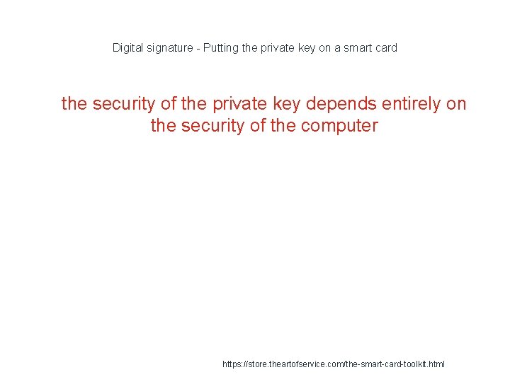 Digital signature - Putting the private key on a smart card 1 the security