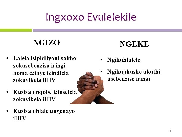 Ingxoxo Evulelekile NGIZO • Lalela isiphiliyoni sakho sokusebenzisa iringi noma ezinye izindlela zokuvikela i.