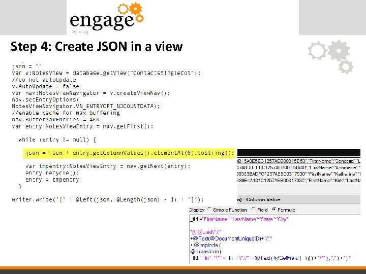 Step 4: Create JSON in a view 