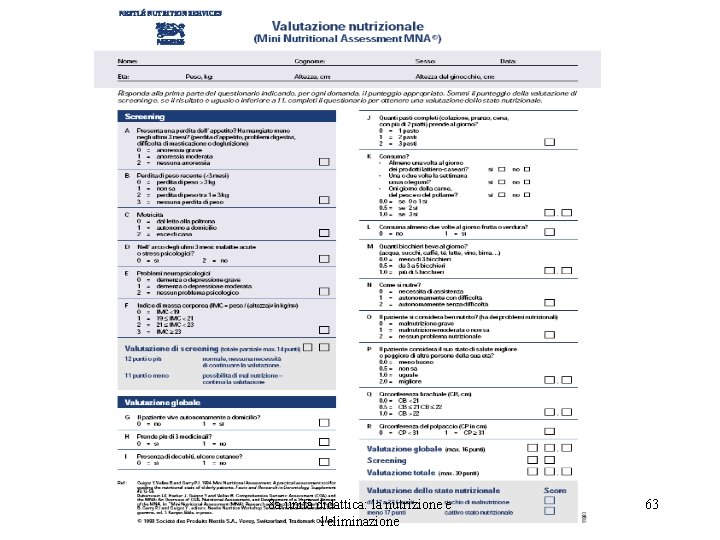 8 a unità didattica: la nutrizione e l'eliminazione 63 