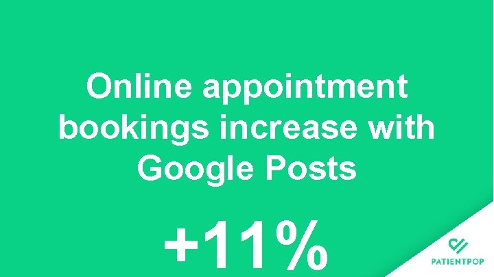 Online appointment bookings increase with Google Posts +11% 