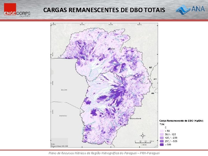 CARGAS REMANESCENTES DE DBO TOTAIS Plano de Recursos Hídricos da Região Hidrográfica do Paraguai