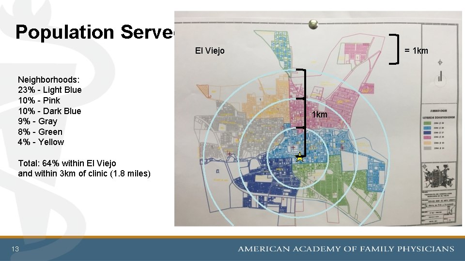 Population Served El Viejo = 1 km Neighborhoods: 23% - Light Blue 10% -