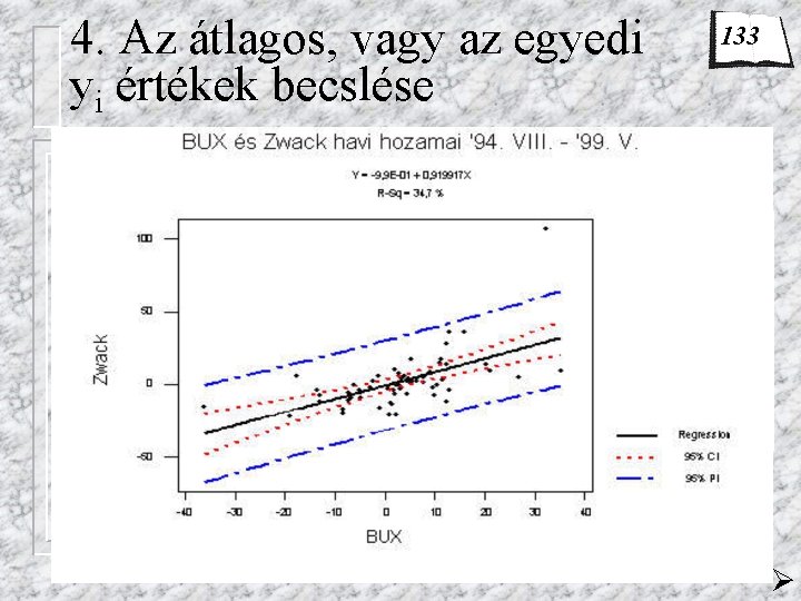 4. Az átlagos, vagy az egyedi yi értékek becslése 133 