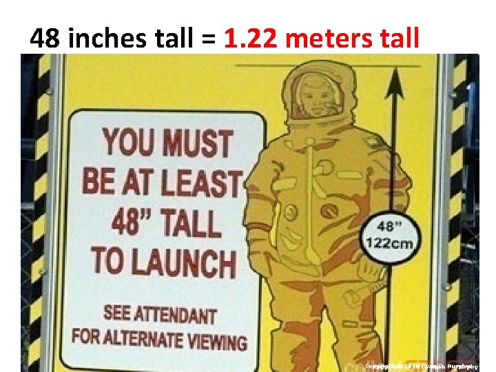 48 inches tall = 1. 22 meters tall Copyright © 2010 Ryan P. Murphy