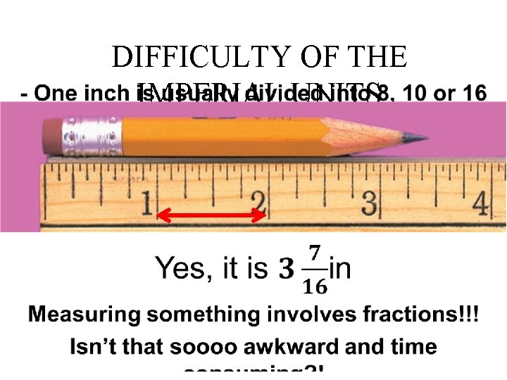  • DIFFICULTY OF THE IMPERIAL UNITS 