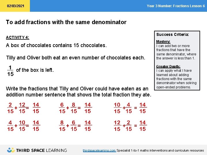 Readytogo Lesson Slides Year 4 Number Fractions Adding