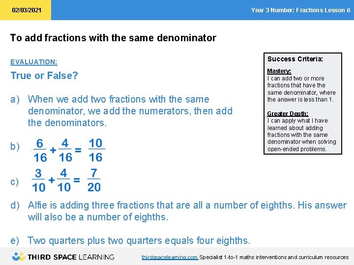 Readytogo Lesson Slides Year 4 Number Fractions Adding