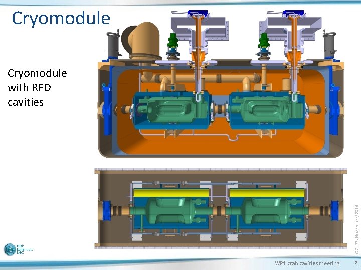 Cryomodule OC, 27/November/2014 Cryomodule with RFD cavities WP 4 crab cavities meeting 2 