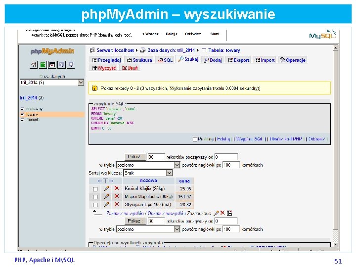 php. My. Admin – wyszukiwanie PHP, Apache i My. SQL 51 