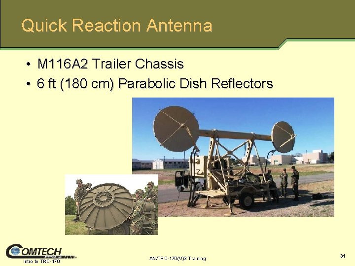 Quick Reaction Antenna • M 116 A 2 Trailer Chassis • 6 ft (180