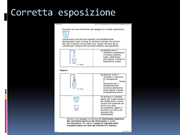 Corretta esposizione 