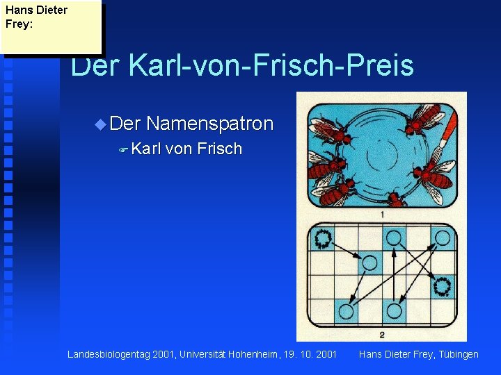 Hans Dieter Frey: Der Karl-von-Frisch-Preis u Der Namenspatron F Karl von Frisch Landesbiologentag 2001,