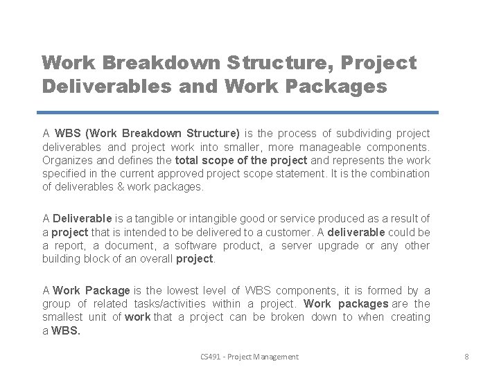Project Work Package PROJECT MANAGEMENT Time management with software tools By