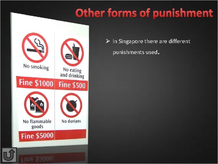Other forms of punishment Ø In Singapore there are different punishments used . 