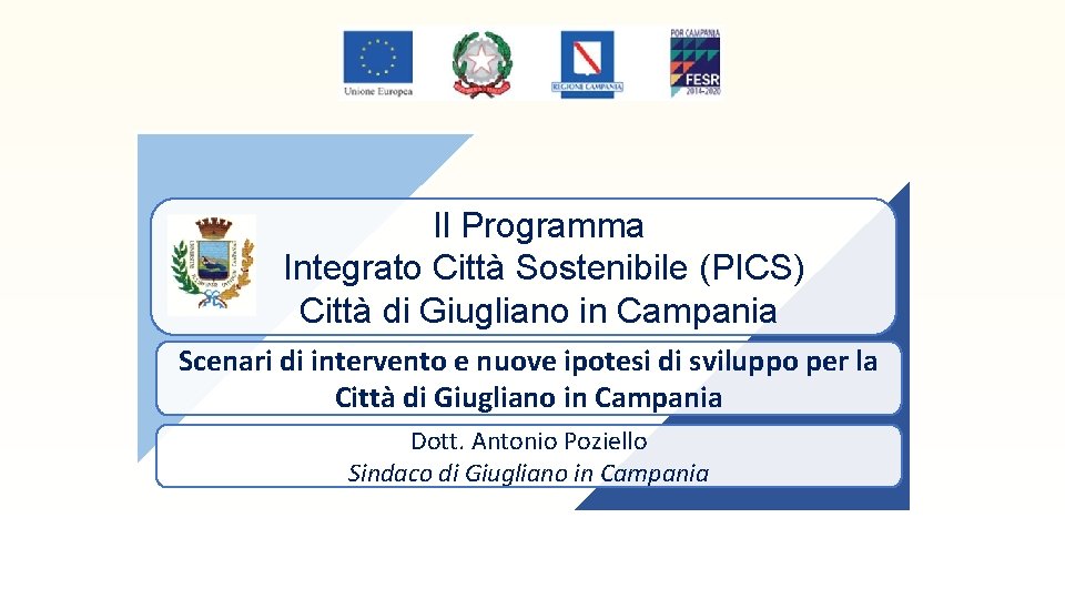 Il Programma Integrato Città Sostenibile (PICS) Città di Giugliano in Campania Scenari di intervento