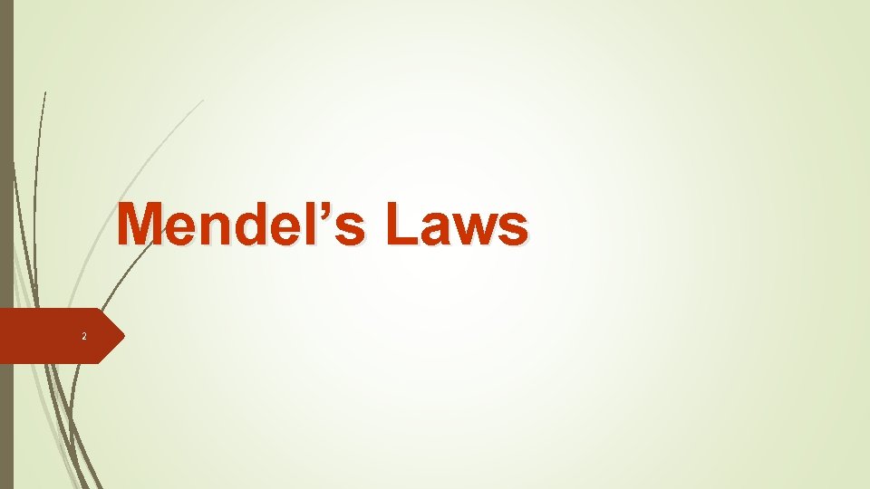 Mendel’s Laws 2 
