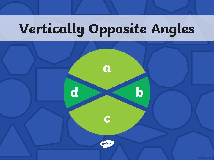 Vertically Opposite Angles a d b c 