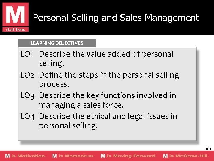 Personal Selling and Sales Management LEARNING OBJECTIVES LO 1 Describe the value added of