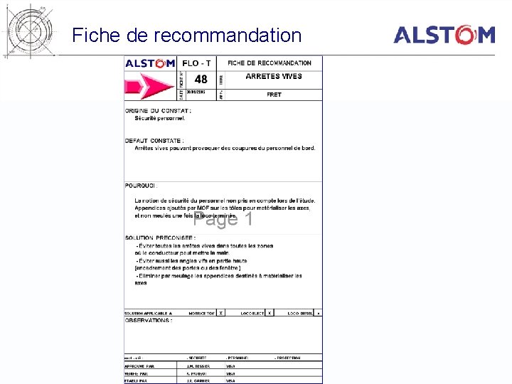 Fiche de recommandation 