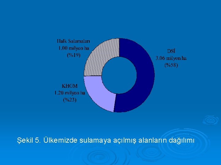 Şekil 5. Ülkemizde sulamaya açılmış alanların dağılımı 