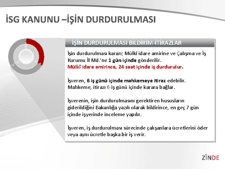 İŞİN DURDURULMASI BİLDİRİM-İTİRAZLAR İşin durdurulması kararı; Mülkî idare amirine ve Çalışma ve İş Kurumu