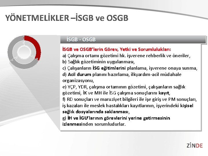 İSGB - OSGB İSGB ve OSGB’lerin Görev, Yetki ve Sorumlulukları: a) Çalışma ortamı gözetimi