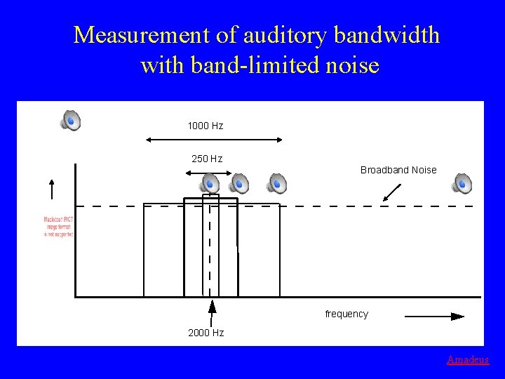 Measurement of auditory bandwidth with band-limited noise 1000 Hz 250 Hz Broadband Noise frequency